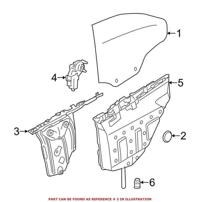 BMW Window Regulator - Rear Driver Side 51357352749